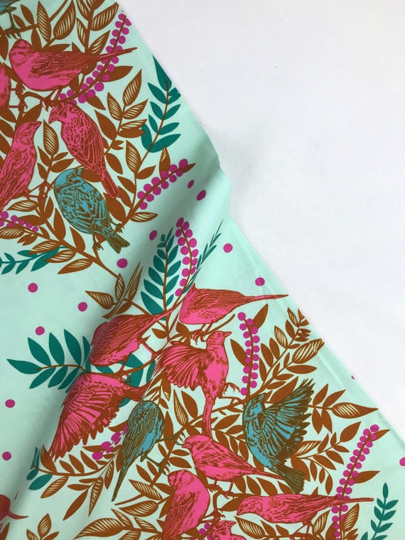 Visitation Seafoam - Bright Eyes - Anna Maria Horner Conservatory - Freespirit Fabric - Quilters Cotton PWAH161