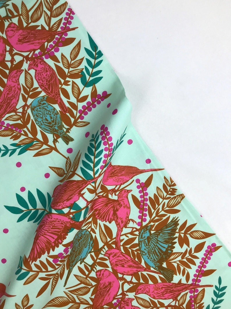 Visitation Seafoam - Bright Eyes - Anna Maria Horner Conservatory - Freespirit Fabric - Quilters Cotton PWAH161 image 1