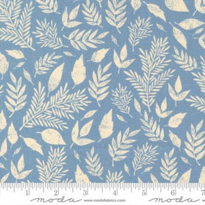 Scattered Leaves Sky - Flower Press - Katharine Watson - Moda - Quilters Cotton - 3303-14