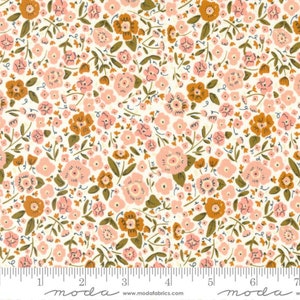 Calico Small Floral Cloud - Schilderachtig huisje - gember - Moda 100% quilters katoen 48374-11