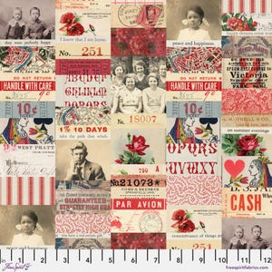 Rood collagerood - paletrood - Tim Holtz - 100% quilterskatoen