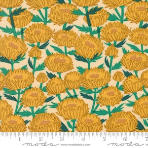 Flores de novembro Areia - Carta de amor - Lizzy House - Moda 100% algodão Quilters 37122-14