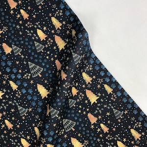 Follow the Tracks Navy - Christmas Squad - Mia Charro - Freespirit Fabrics 100% Quilters Cotton