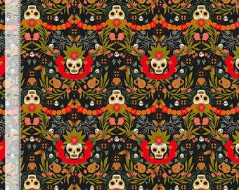 Día de los Muertos Medianoche - Viva La Vida - Faye Guanipa - Tela Dear Stella - Quilters Cotton