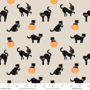 ブラックキャットリネン - ハロウィンゴールドメタリック - アンナボンドライフルペーパーカンパニー - コットン+スチール