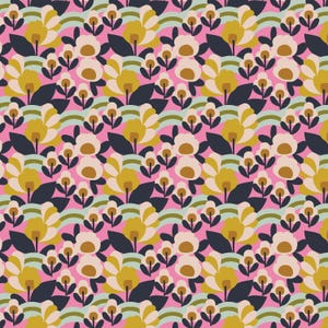 Adeline Pink Power - Fiori per Madeline - Megan Carter - Cotone + Acciaio - Quilters Cotton