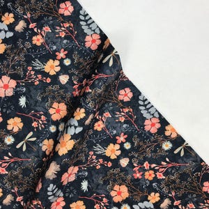 Flower Field Midnight - Forest Fairies - Katherine Quinn - Windham Fabrics - Quilters Cotton - 52800D-1