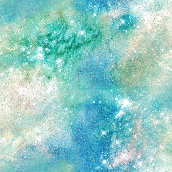 Magi Airglow Sky Glitter  - Magical Galaxy - 3 Wishes Fabric 100% Quilters Cotton