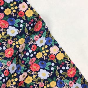Vintage Blossom Blue METALLIC - Vintage Garden - Anna Bond Rifle Paper Co - Cotton + Steel - 100% Quilters Cotton