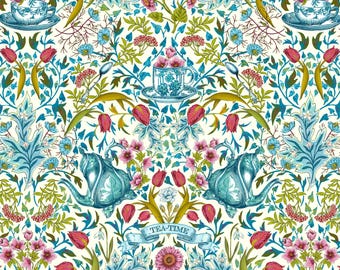 Crema para la hora del té - El lenguaje de las flores - Odile Bailloeul - 100 % algodón para acolchados PWOB099-CREAM