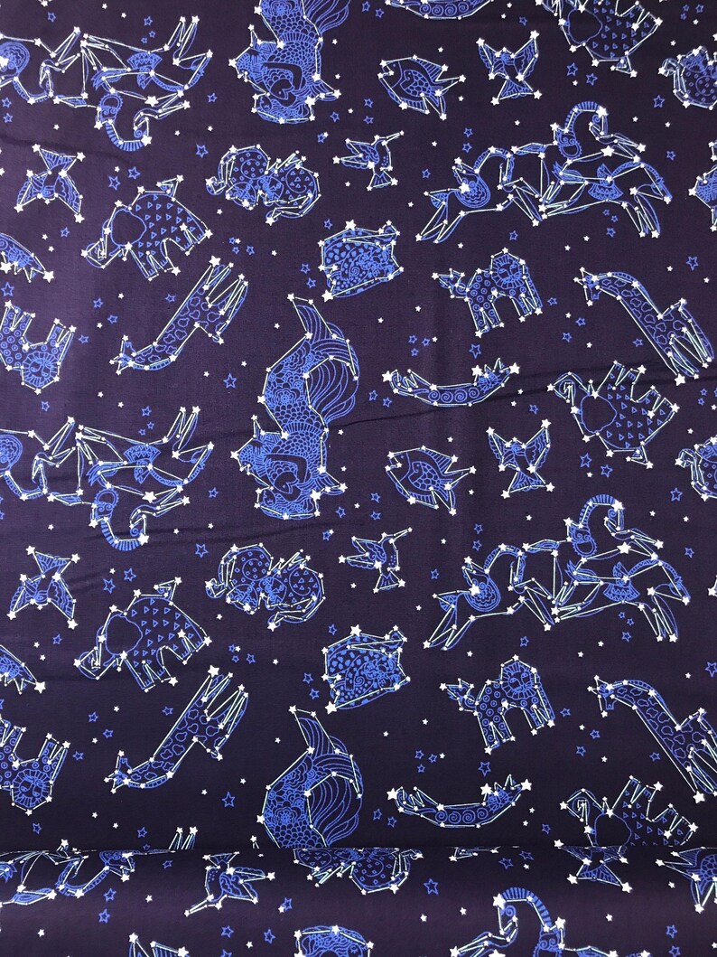 Zodiac Light Navy - Celestial Magic - Laurel Burch - Clothworks - Y3165-93 - 100% Quilters Cotton image 4