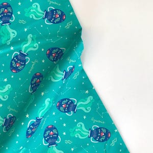 Aquarius Jade - Astrology - Juliet Meeks - Paintbrush Studio Fabric 100% Quilters Cotton