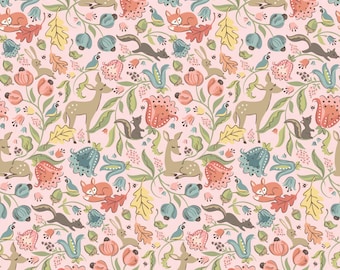 Deer Meadow Blush - Wildwood Dwellings - Sheri McCully - Poppie Cotton - Fabric 100% Quilters Cotton WW25102