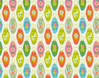 Keychain Multi - Sunshine Inn - Lysa Flower - Paintbrush Studio Fabric 100% Quilters Cotton -  120-22726