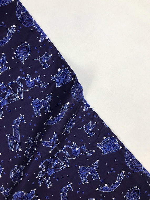 Zodiac Light Navy - Celestial Magic - Laurel Burch - Clothworks  - Y3165-93 - 100% Quilters Cotton