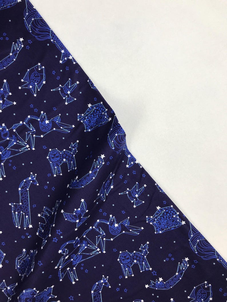 Zodiac Light Navy - Celestial Magic - Laurel Burch - Clothworks - Y3165-93 - 100% Quilters Cotton image 1