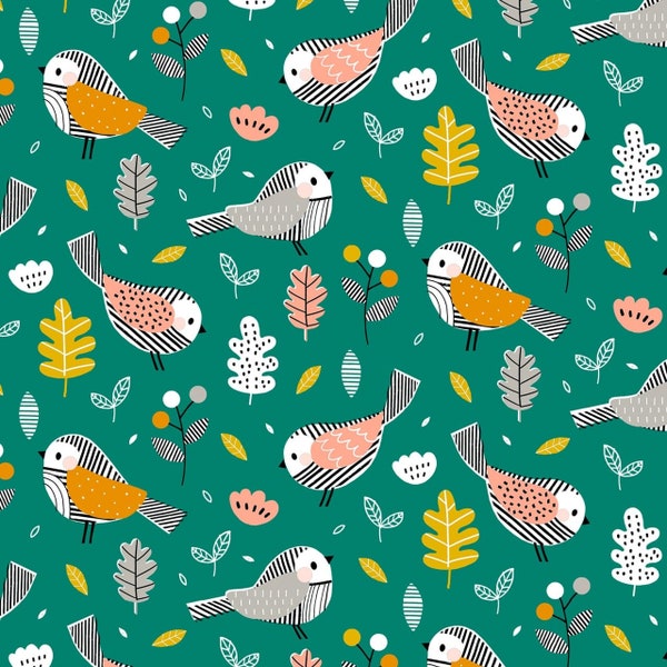 Little Birdies - Acorn Wood  - Wendy Kendall - Dashwood Studio - Quilters Cotton - ACORN1861
