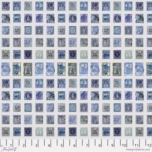Stamps Indigo - Palette Pink - Tim Holtz - 100% Quilters Cotton PWTH291-INDIGO