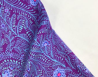 Ferns Purple - Kaffe Fassett Collective - FreeSpirit Fabric - PWGP147 - 100% Quilters Cotton