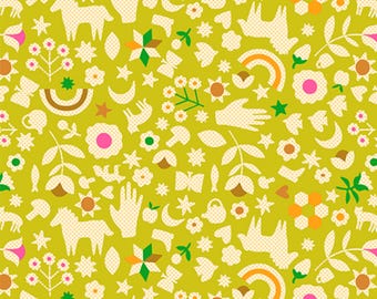 Little Luck Pistachio - Catnap - Alexia Abegg - Ruby Star Society Fabric - Moda 100% Quilters Cotton RS4131-11