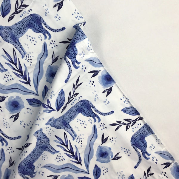 Cheetah Indigo - Lula Blue - Erin Borja - Paintbrush Studio Fabric 100% Quilters Cotton 12021770