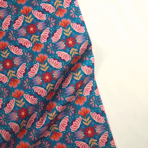 Pequeño estampado floral azul - Viva México - Deborah Curiel - Paintbrush Studio Tela 100% algodón para patchwork