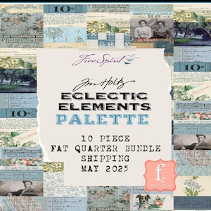 Tim Holtz Palette BLUE Fat Quarter Bundle 10pc - FreeSpirit Fabric - PALETTEBLUEFQ - Ships May 2025 - 100% Quilters Cotton