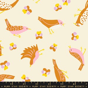 Migration Natural - Fågeln är ordet - Kimberly Kight Ruby Star Society-tyg - Moda 100 % Quilters-bomull RS3076-11