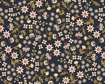 Ditsy Garden Soft Black - Favorite Flowers - Melody Miller - Ruby Star Society Fabric - Moda 100% Quilters Cotton