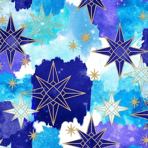 Magi Stars METALLIC  - Magical Galaxy - 3 Wishes Fabric 100% Quilters Cotton