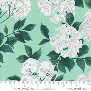 Flores de sabugueiro Seafoam - Carta de amor - Lizzy House - Moda 100% algodão Quilters 37123-28