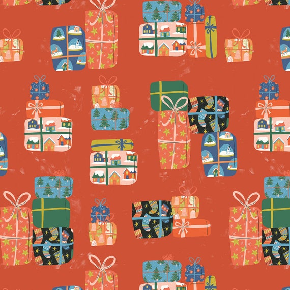 Christmas Shelves - Tinsel Time! - Louise Cunningham - Cloud 9 Fabrics - Poplin Christmas Shelves - Tinsel Time! - Louise Cunningham - Cloud 9 Fabrics - Poplin
