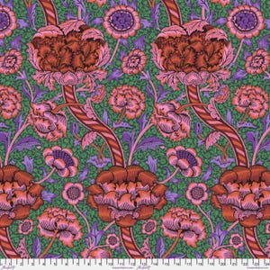Wandle Red PWKW012.RED - Kaffe x Morris and Co. - The Original Morris & Co - Freespirit Fabrics - 100% Quilters Cotton