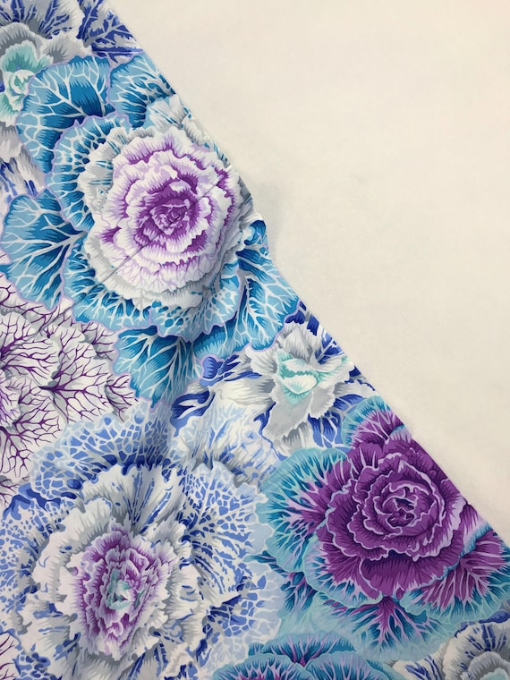 Tudor in Blue Kaffe Fassett Collective Cotton Fabric, Free Spirit Fabr