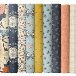 Spring Promises - 9 pcs Fat Eighth, Fat Quarter Half Yard Bundles  -  Amicreative - Phoebe Fabrics  100% Quilters Cotton