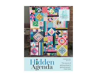 Hidden Agenda Quilt Pattern - Angela Pingel Designs  - Scrap or Fat Quarter bundle friendly