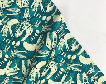 Dinosaur Skull - Blast from the Past - The Natural History Museum - The Craft Cotton Co - Quilters Cotton - 2866C-05