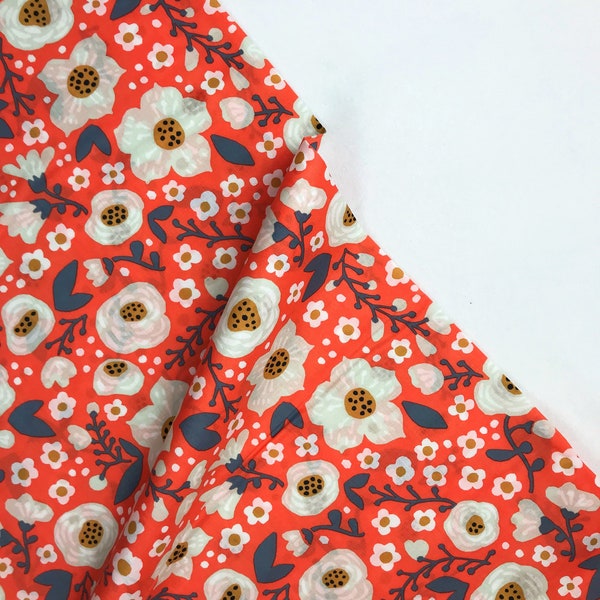 Bella Donna Coral Cotton Lawn - Kristen Balouch for Birch Organic Fabrics - 100% Gots Organic Cotton Lawn 56" Wide - LN-KB-19-CORA