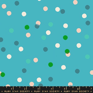 Spritz Dots Dark Turquoise - Carousel - Melody Miller - Ruby Star Society Fabric - Moda 100% Quilters Cotton RS0096-15