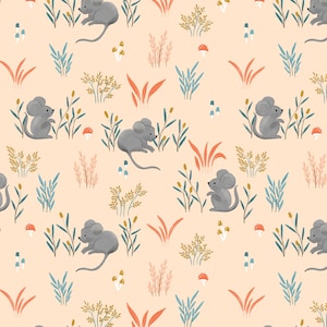 Mouse Meadow - Woodland Creatures - Dominika Godette - Cloud 9 Fabrics - Poplin Mouse Meadow - Woodland Creatures - Dominika Godette - Cloud 9 Fabrics - Poplin