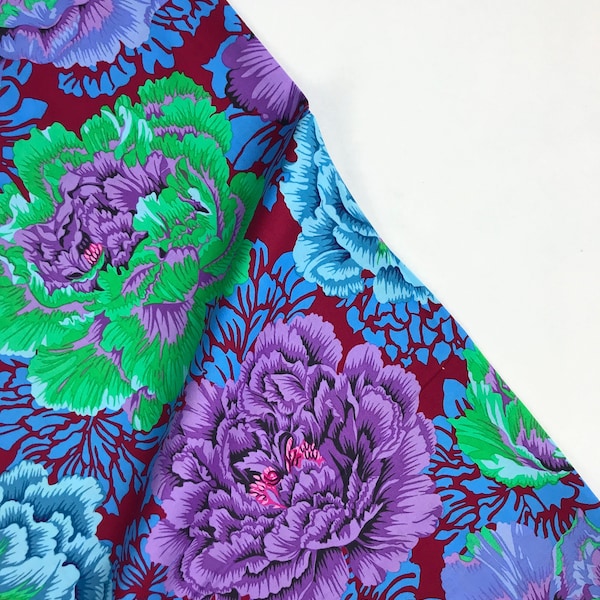 Brocade Peony Cool - Philip Jacobs - Kaffe Fassett Collective - PWPJ062 - 100% Quilters Cotton