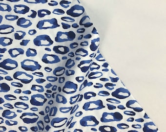 Cheetah Spots White - Lula Blue - Erin Borja - Paintbrush Studio Fabric 100% Quilters Cotton 12021772