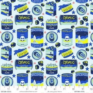 Space Treats Eat and Run Neon - Monster Shop - ANS Studios - Cotton + Steel - Quilters Cotton