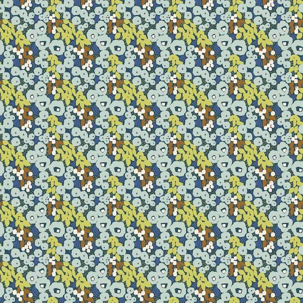 Fleur Aqua Sky - Flowers for Madeline - Megan Carter - Cotton + Steel - Quilters Cotton