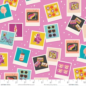 Oh Snap Hot Pink East Coast by Megan Kampa for Cotton + Steel Fabrics - Quilters Cotton MK100-HP2