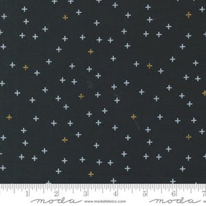 A Bit of a Plus Black Gold Metallic Blender Zen Chic- Moda - 100% Cotton Quilting Fabric Yardage