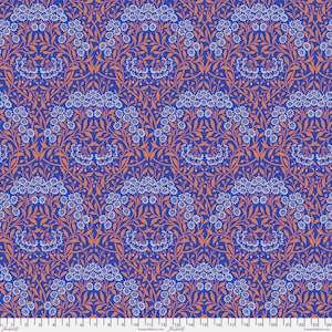Michaelmas Daisy Cobalt PWKW007.COBALT - Kaffe x Morris and Co. - El Morris & Co original - Freespirit Fabrics - 100 % algodón para acolchados
