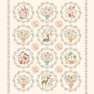 Wildwood Cream Panel 36&quot;x43&quot; PANEL- Calico Cowgirls - Poppie Cotton - Sheri McCulley - Fabric 100% Quilters Cotton - WW25118