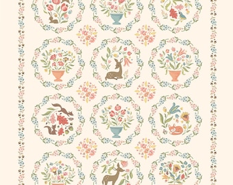Wildwood Cream Panel 36"x43" PANEL- Calico Cowgirls - Poppie Cotton - Sheri McCulley - Fabric 100% Quilters Cotton - WW25118