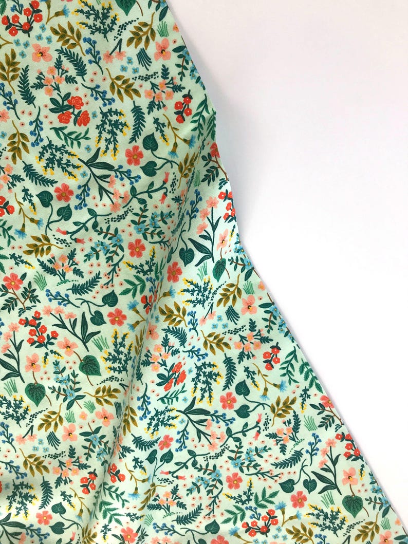 Wildwood Mint METALLIC - Wildwood- Anna Bond Rifle Paper Co - Cotton + Steel - 100% Quilters Cotton RP105-Ml1M image 1